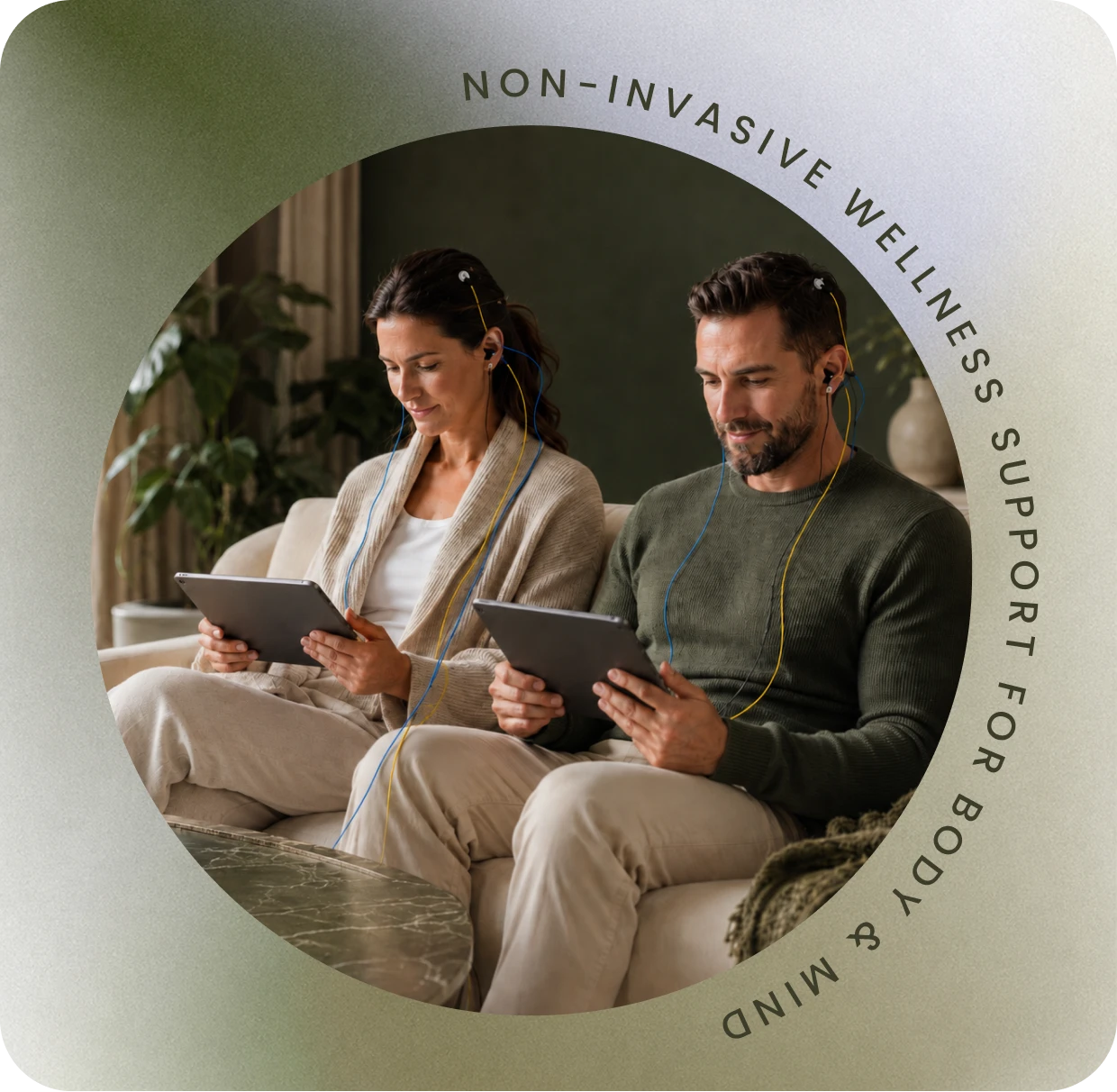 A couple relaxing during NeurOptimal® sessions at Restore Body & Mind Studio