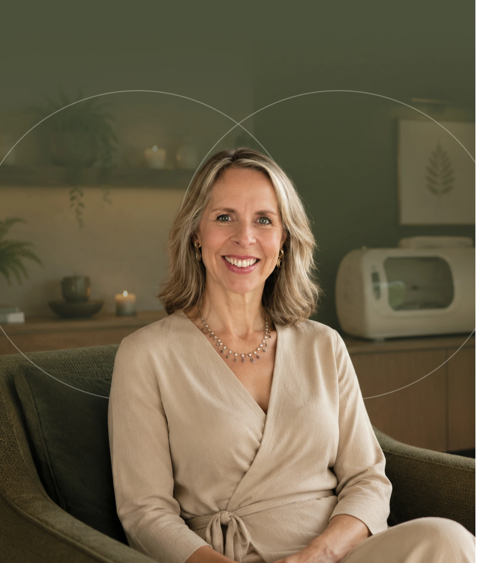 Anthea, founder of Restore Body & Mind Studio, in the studio